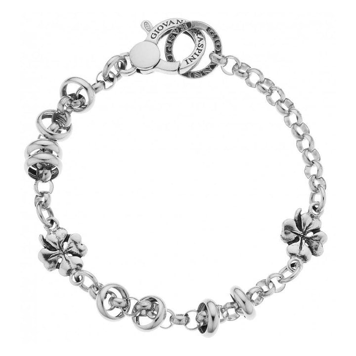 Giovanni Raspini bracciale Roulette Due Quadrifogli argento 925 20cm 10156 - Gioielleria Capodagli