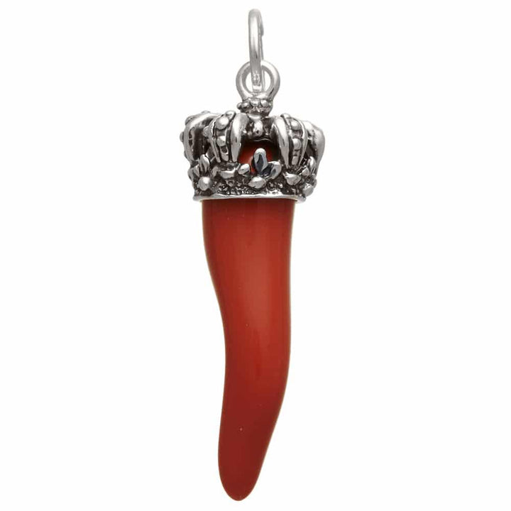 Giovanni Raspini ciondolo Corno rosso Corona grande argento 925 10989 - Capodagli 1937