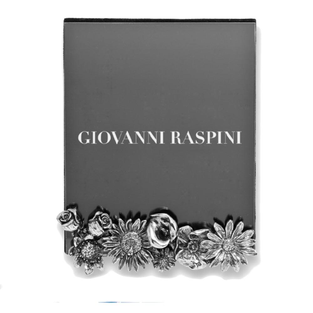 Giovanni Raspini cornice Fiori piccola vetro 12x15cm bronzo bianco B0355 - Capodagli 1937