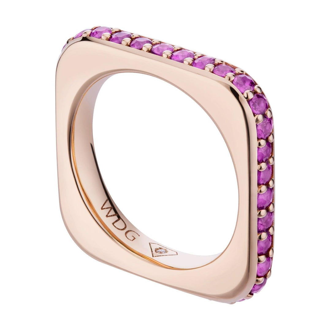 Golay Anello Eternity Linea Cubika Zaffiri Rosa - Capodagli 1937