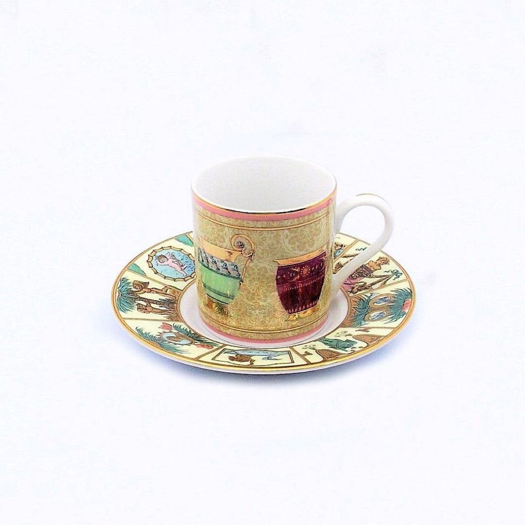 Gucci 1 tazzina da caffè porcellana decorata con finiture oro A-0559-A - Gioielleria Capodagli