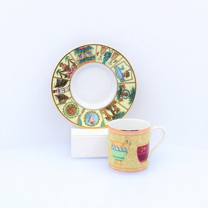 Gucci 1 tazzina da caffè porcellana decorata con finiture oro A-0559-A - Gioielleria Capodagli