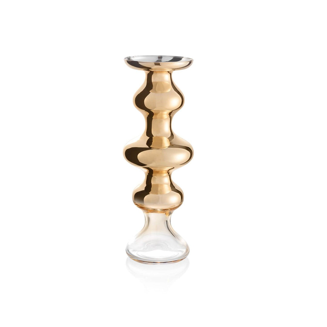 Ivv candeliere Chic 36,8cm trasparente decoro specchiato sfumato oro 8309.2 - Capodagli 1937
