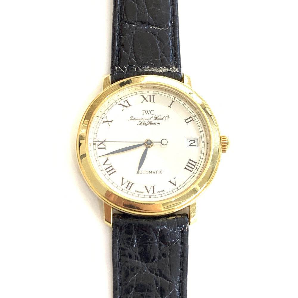 IWC orologio uomo Portofino 35mm oro 18kt automatico alligatore nero IW3209 - Gioielleria Capodagli