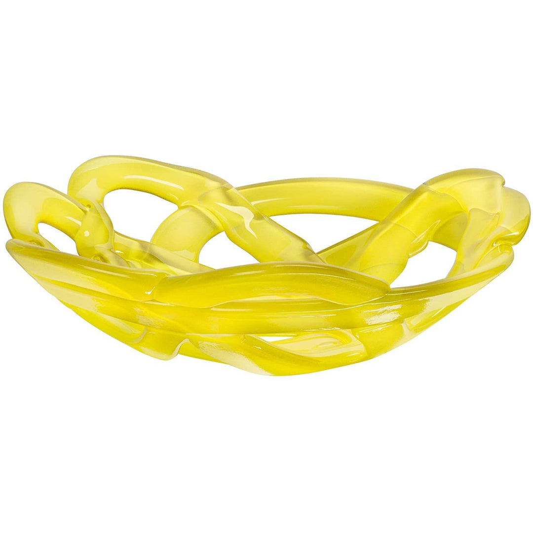 Kosta Boda ciotola Basket Yellow cristallo d.30,6cm 7051214 - Gioielleria Capodagli
