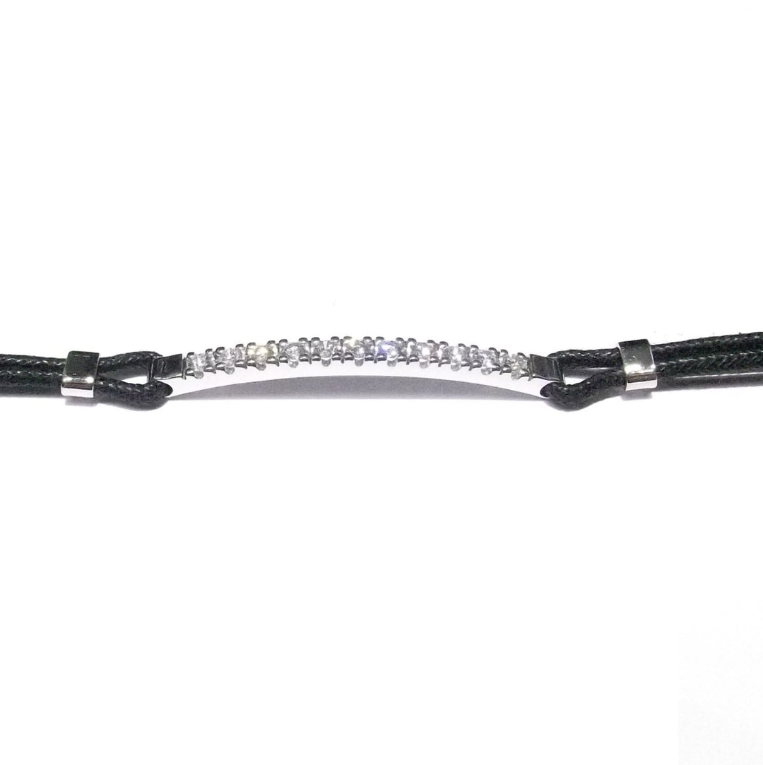 Lenti bracciale pelle e oro bianco 18kt con diamanti 0,516ct colore G purezza VS 0059BR* - Gioielleria Capodagli