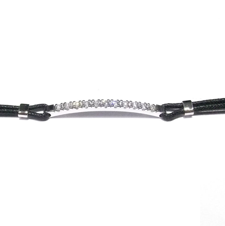 Lenti bracciale pelle e oro bianco 18kt con diamanti 0,516ct colore G purezza VS 0059BR* - Gioielleria Capodagli