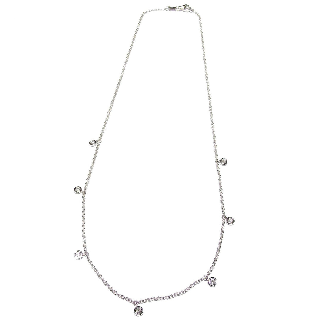 Lenti girocollo oro bianco 18Kt 3,50g con diamanti 0,213ct colore F purezza Sl 0317Gl - Gioielleria Capodagli