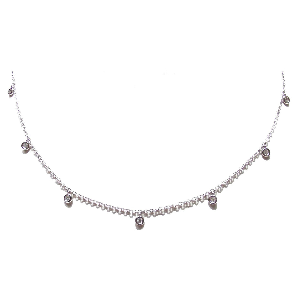 Lenti girocollo oro bianco 18Kt 3,50g con diamanti 0,213ct colore F purezza Sl 0317Gl - Gioielleria Capodagli