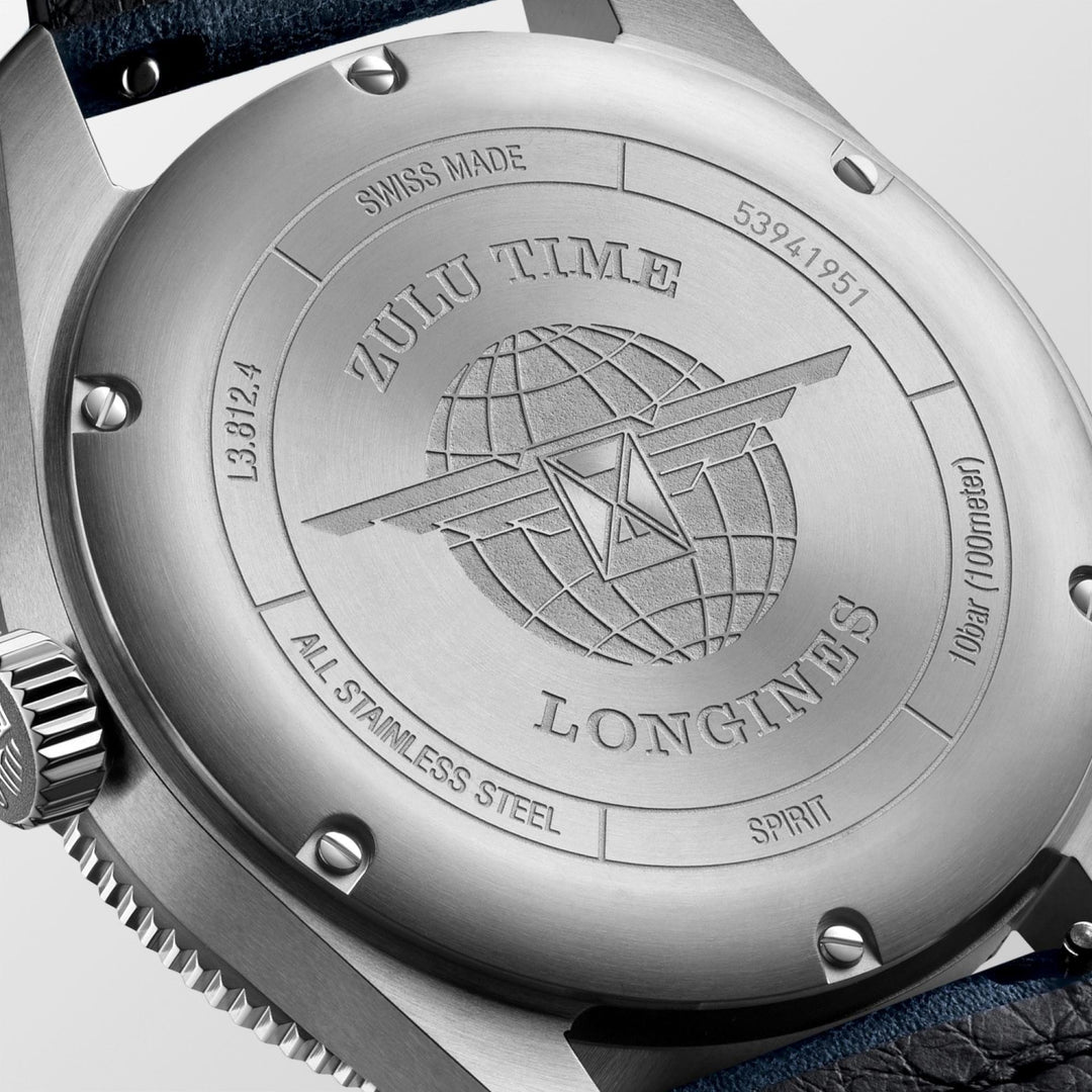 Longines orologio Spirit Zulu Time 42mm blu automatico acciaio L3.812.4.93.2 - Capodagli 1937