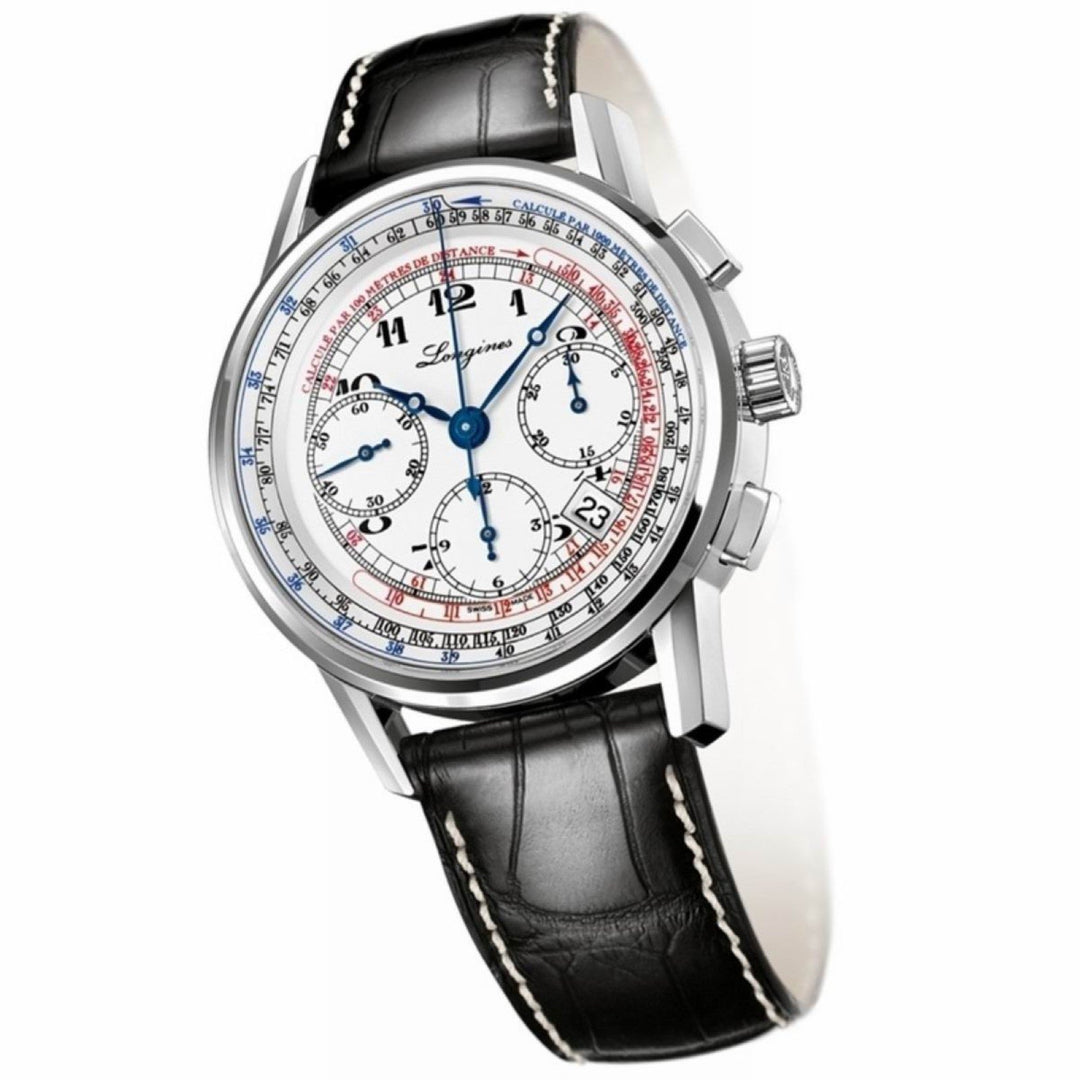 Longines herrklocka Heritage Chronograph 41mm automatisk stål L2.781.4.13.2 - Gioielleria Capodagli