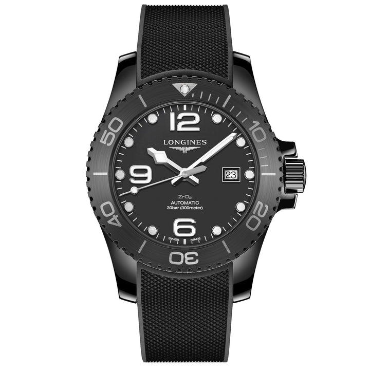 Longines orologio uomo HydroConquest 43mm automatico ceramica nera L3.784.4.56.9 - Gioielleria Capodagli