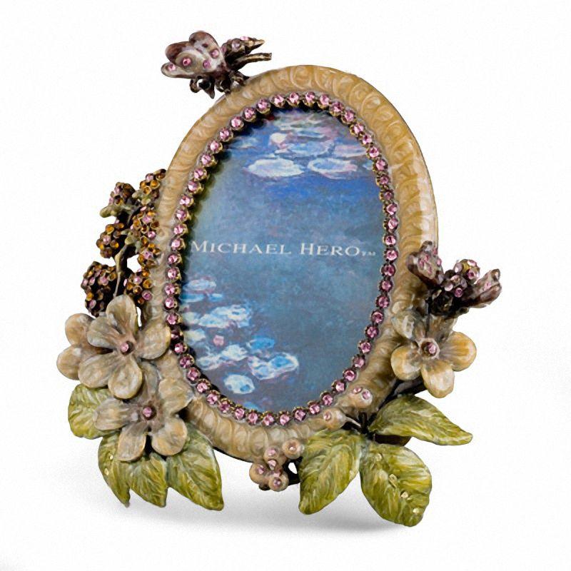 Michael Hero cornice Giardini Romantici 3,8x6,4cm ottone smalto cristalli 13CR-HT-2 - Gioielleria Capodagli