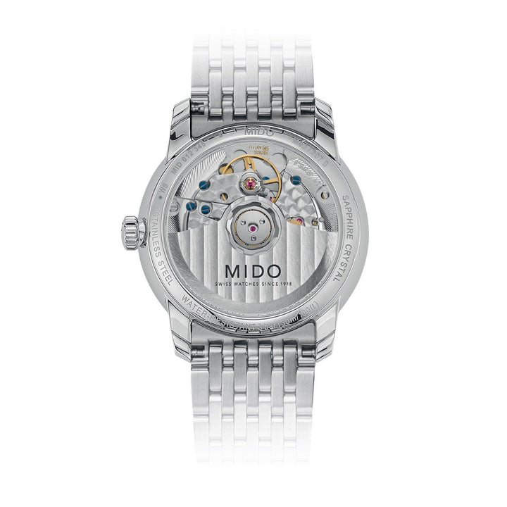 Mido klocka Baroncelli Heritage Lady 33mm vit automatisk stål M027.207.11.016.00 - Capodagli 1937