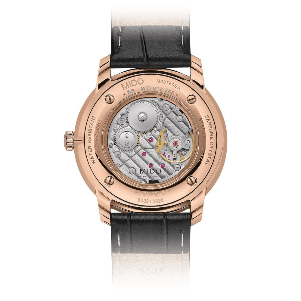 Mido orologio uomo Baroncelli Mechanical nero 39mm Limited Edition acciaio pvd oro rosa carica manuale M037.405.36.050.00 - Gioielleria Capodagli