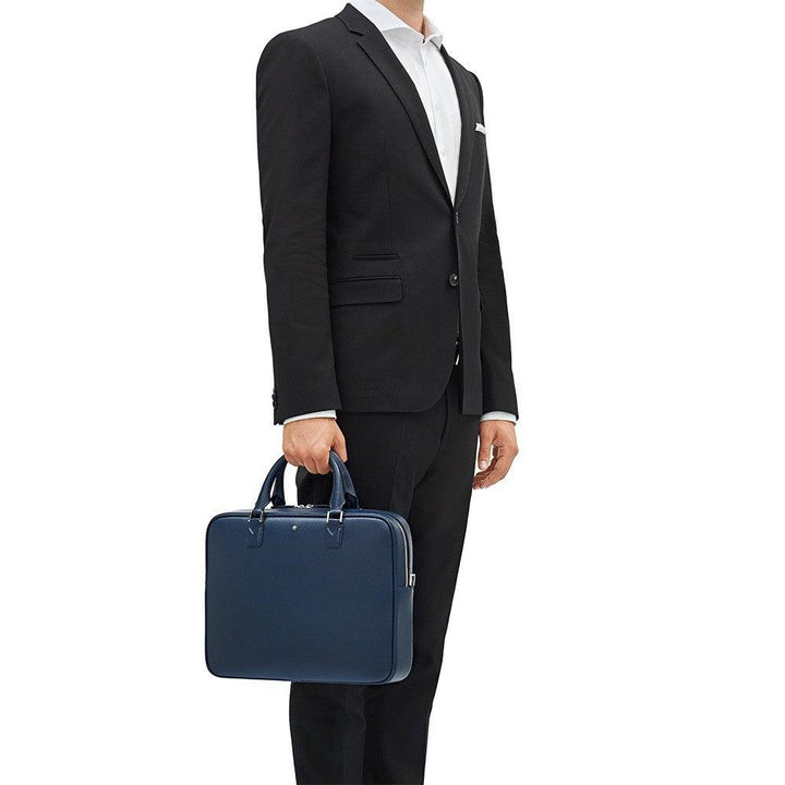 Montblanc borsa porta documenti sottile Sartorial Blu Indaco 116757 - Gioielleria Capodagli