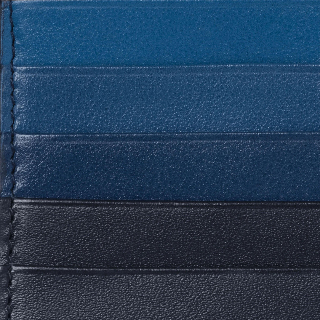 Montblanc custodia tascabile Meisterstück 5 scomparti con cerniera blu navy a gradazione 126217 - Gioielleria Capodagli