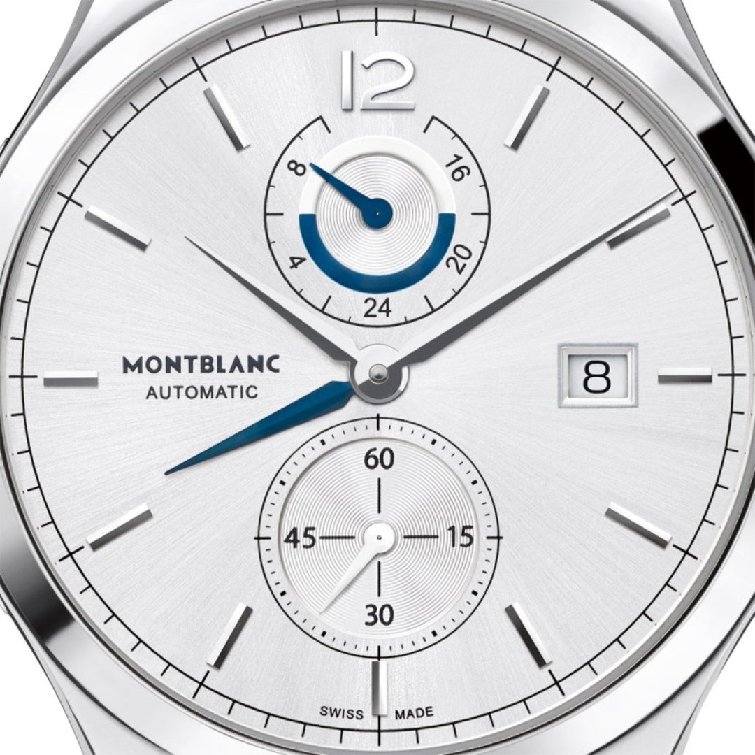 Montblanc orologio Heritage Chronometrie Dual Time 41mm argento automatico acciaio 112540 - Gioielleria Capodagli