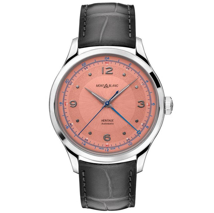 Montblanc orologio uomo Heritage GMT 40mm automatico salmone alligatore grigio 119950 - Capodagli 1937