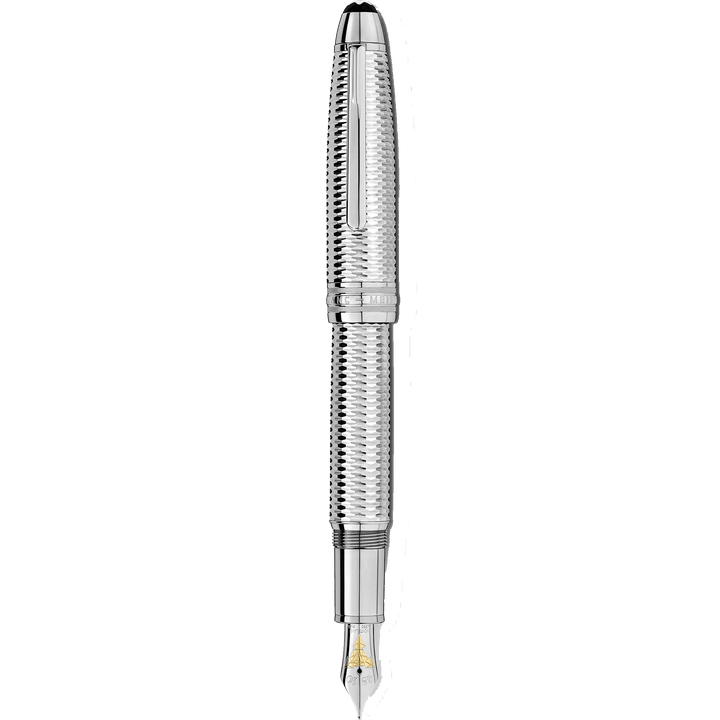 Montblanc stilografica Meisterstück Geometry Solitaire LeGrand punta M finitura platino colore argento 118097 - Capodagli 1937
