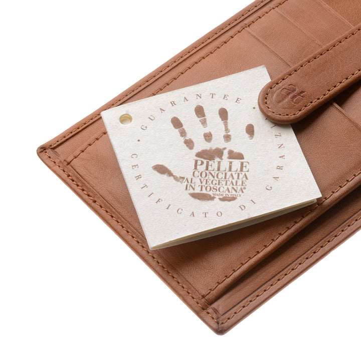 Antica Toscana kreditkortmenu i ægte italiensk læder slank slank flise med klip -knap