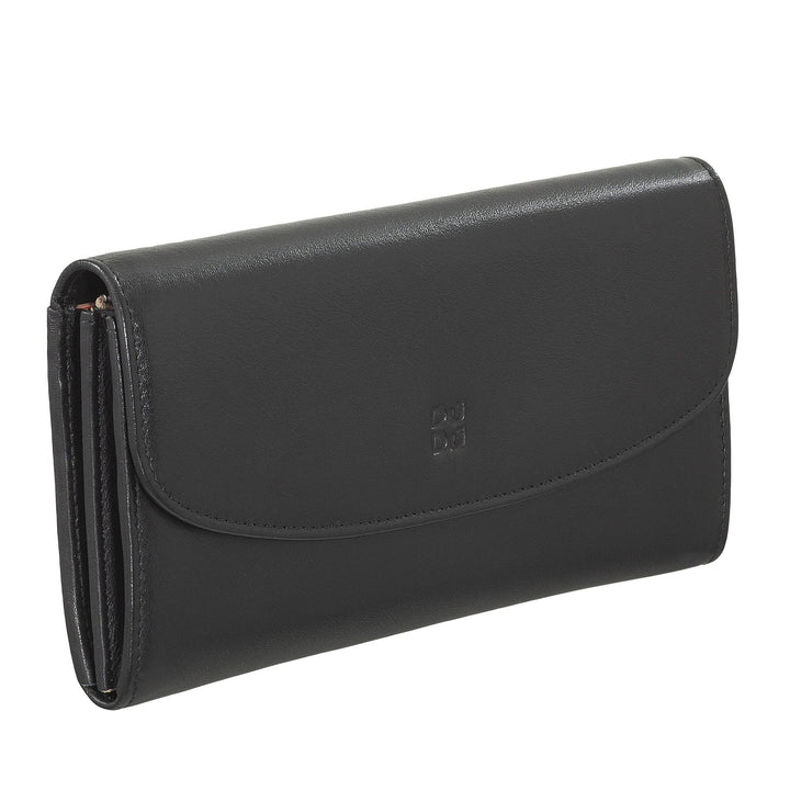 Dudu Women Large World in Colored Leather, Continental Portfolio, Credit Cards Pockets, Hængsel Testers
