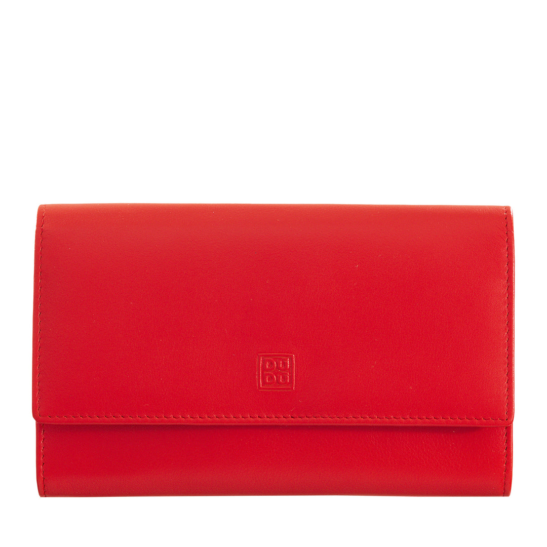 DuDu RFID kvinders tegnebog med flerfarvet læderfærdighed