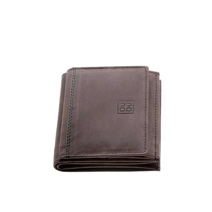 Små mænds tegnebog i vintage læder med døre DuDu
