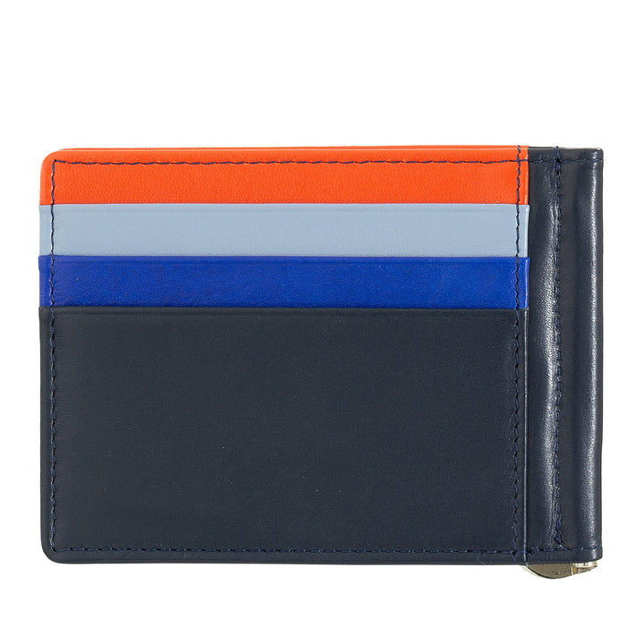 DuDu Mænds tegnebog med læderklip Holder kreditkortholder klip tynde pengesedler fliser indehaver