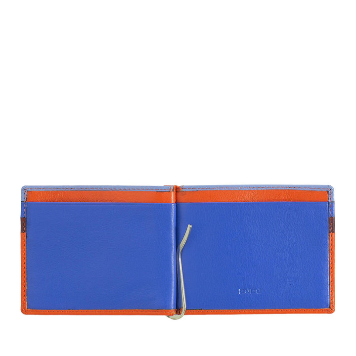 Dudu mænds tegnebog med læder tøj i læderholder kreditkort klip tynde pengesedler fliser indehaver