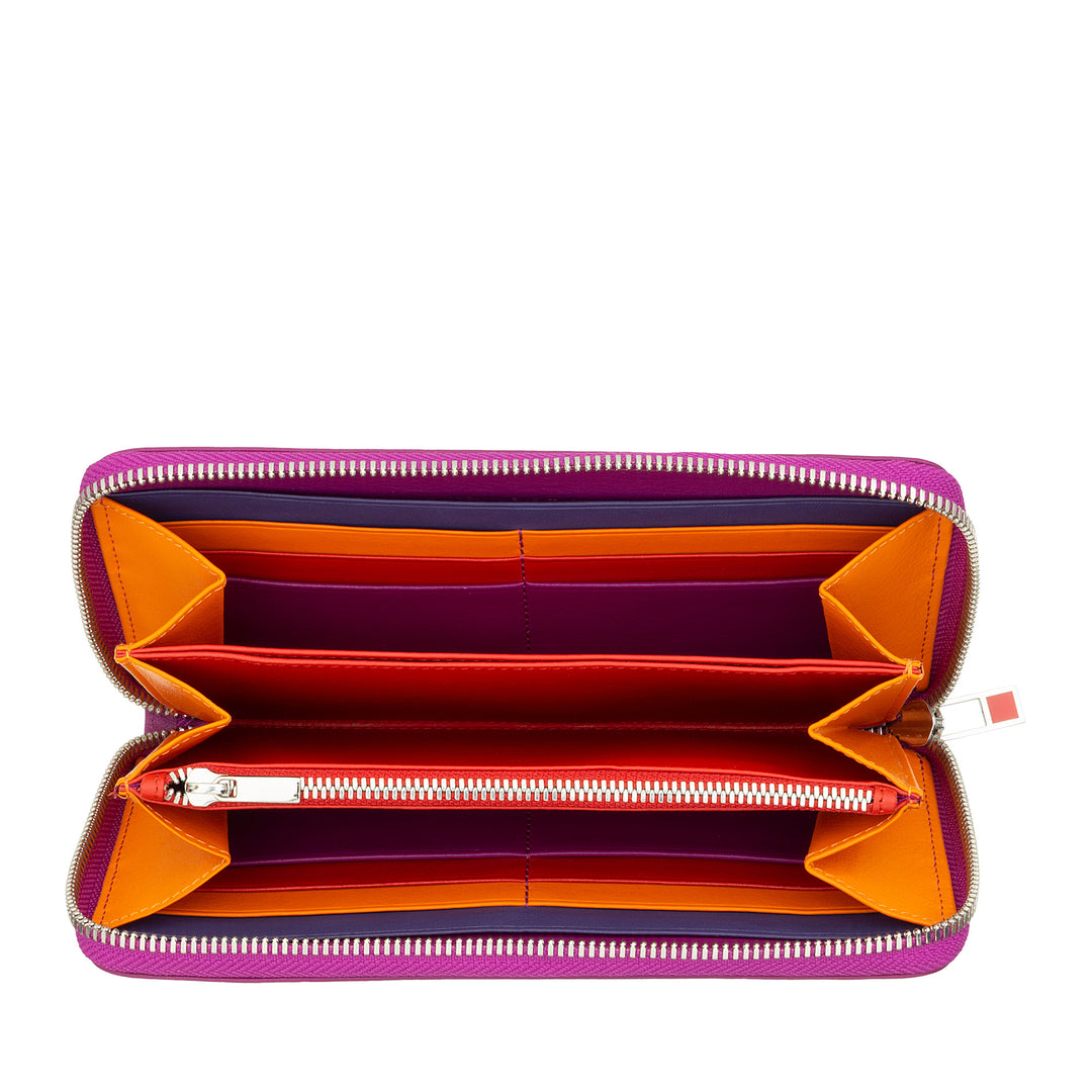 DuDu Fantastisk RFID kvinders tegnebog af vera farvet læder lynlås rundt