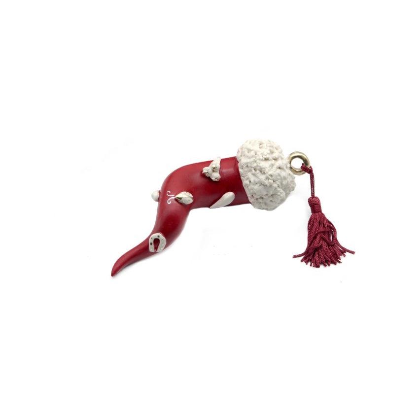 Sbordone Corno Scaramuccia 18cm porcellana rosso CR45/1 - Capodagli 1937