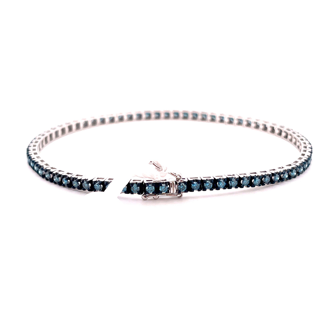 Sidalo 18kt hvidguld tennisarmbånd og blå diamanter 2.04ct M5188-3BB 0020BR