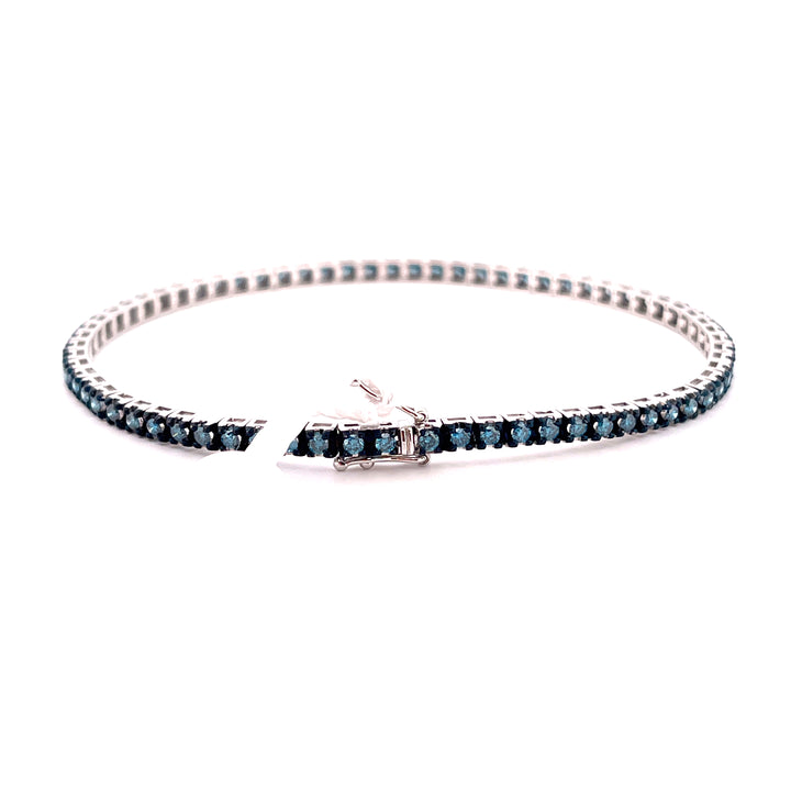 Sidalo 18kt hvidguld tennisarmbånd og blå diamanter 2.04ct M5188-3BB 0020BR