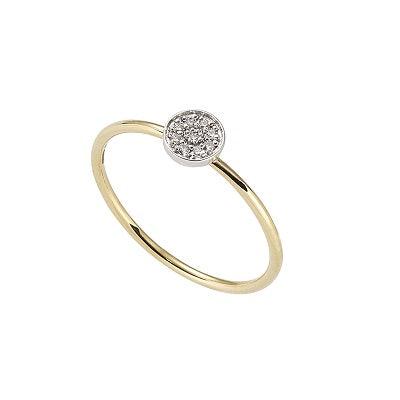 Sidalo anello Tondino oro bianco e giallo 18kt 1,20g diamanti 0,05ct colore G purezza VS1 0345A - Gioielleria Capodagli