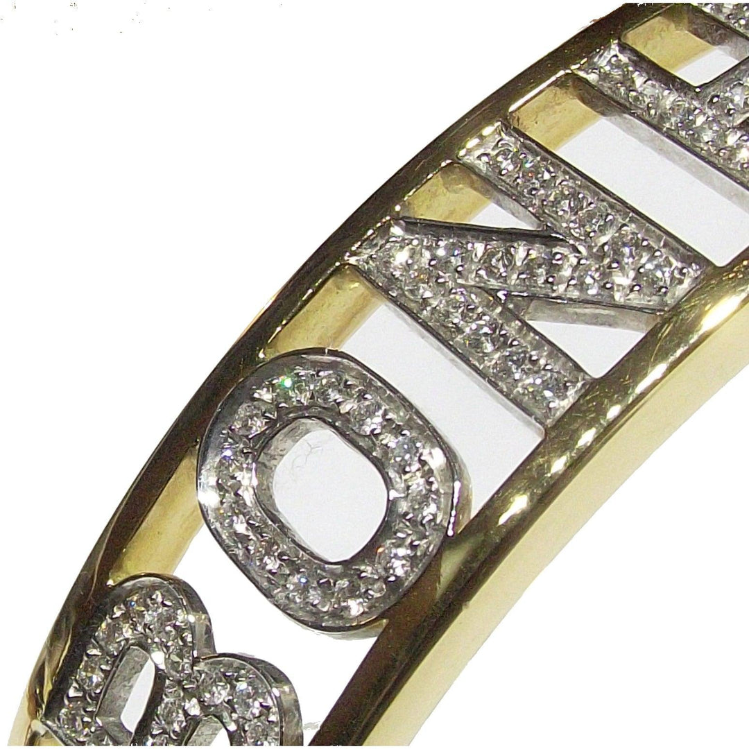 Sidalo bracciale rigido Bonheur oro giallo e bianco 18kt diamanti 0065BR - Capodagli 1937