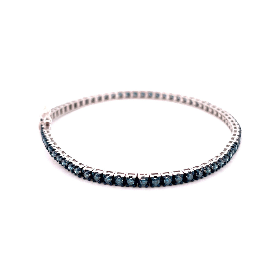 Sidalo bracciale tennis oro bianco 18kt e diamanti blu 2,04ct M5188-3BB 0020BR - Capodagli 1937