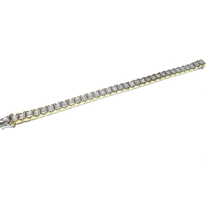 Sidalo-Tennisarmband, 18 kt Weiß- und Gelbgold, 45,3 g Diamanten, 4,17 ct, Farbe G, Reinheit VS1 0004BR – Gioielleria Capodagli