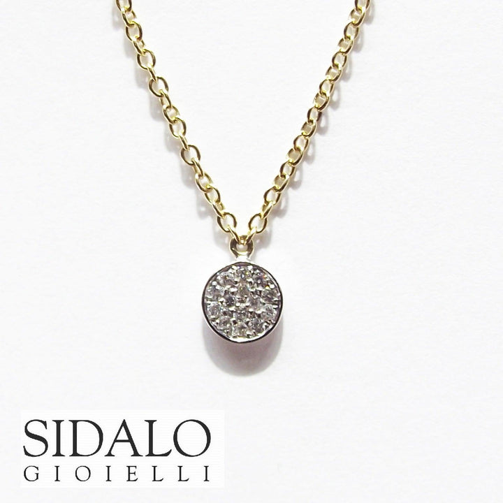 Sidalo girocollo Tondino oro giallo 18kt 2,00g diamanti 0,07ct colore G purezza VS1 0376GI-G - Gioielleria Capodagli