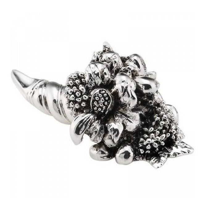 Sovrani cornucopia frutta resina 7cm laminato argento R 17866 - Gioielleria Capodagli
