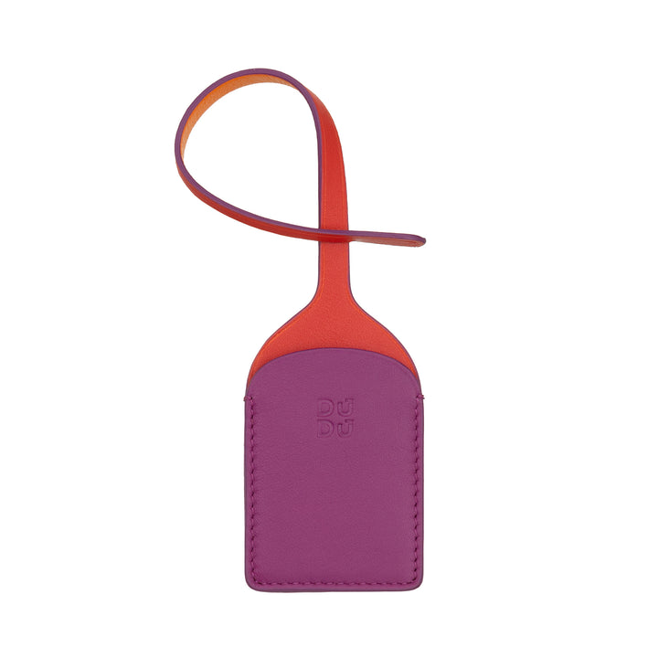 DuDu Kuffertetiket, farverig læderbagageplade, elegant mode til tasker og rygsække
