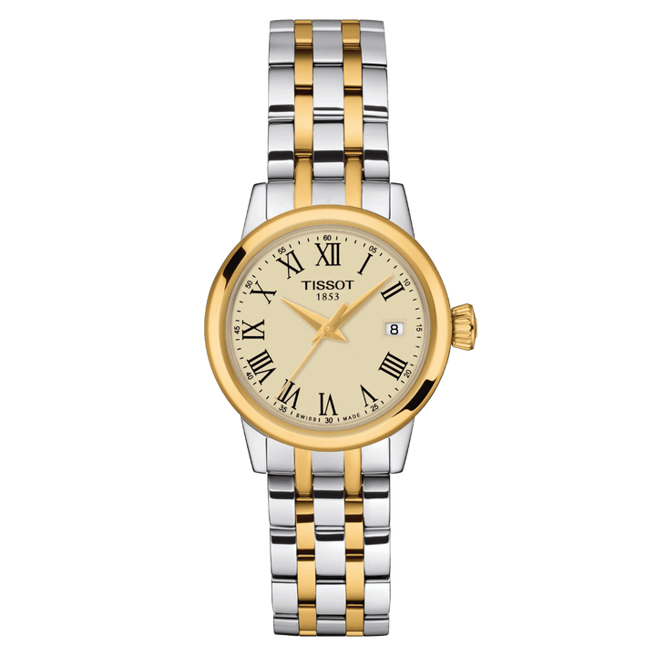 Tissot orologio Classic Dream Lady 28mm avorio quarzo acciaio finitura PVD oro giallo T129.210.22.263.00 - Gioielleria Capodagli