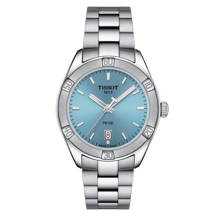 Tissot orologio PR 100 Lady Sport Chic 36mm azzurro quarzo acciaio T101.910.11.351.00 - Capodagli 1937