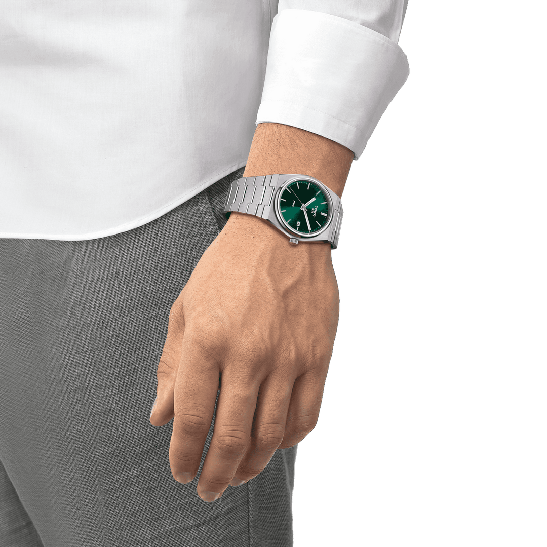 Tissot orologio PRX 39,5mm verde quarzo acciaio T137.410.11.091.00 - Capodagli 1937