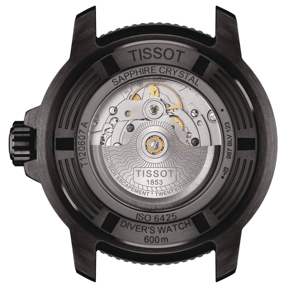 Tissot orologio Seastar 2000 Professional Powermatic 80 Certificato ISO 6425 (2018) 46mm blu acciaio finitura PVD nero automatico T120.607.37.041.00 - Capodagli 1937