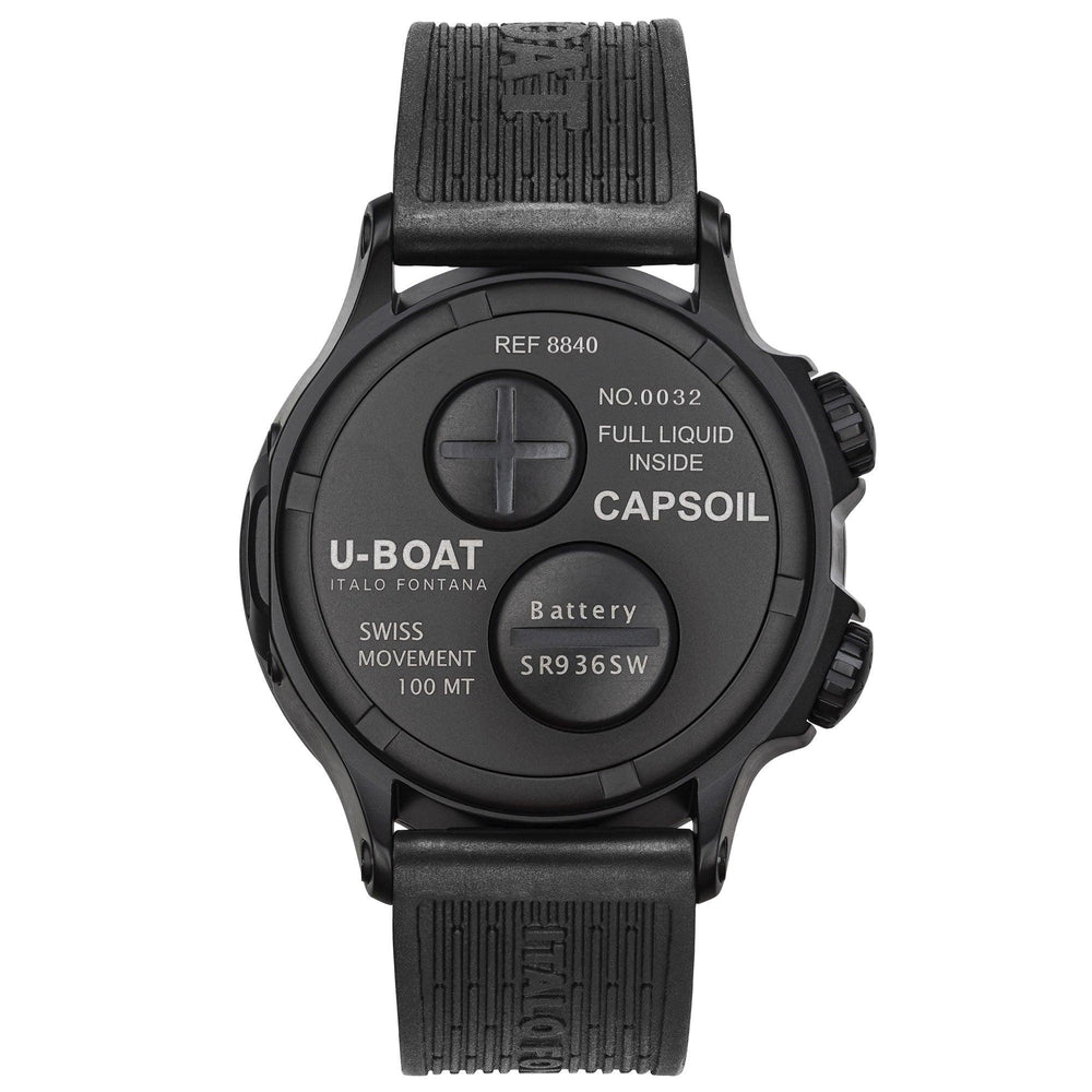 U-BOAT orologio Capsoil Doppiotempo DLC Green Rehaut 45 mm nero acciaio 8840/B - Capodagli 1937