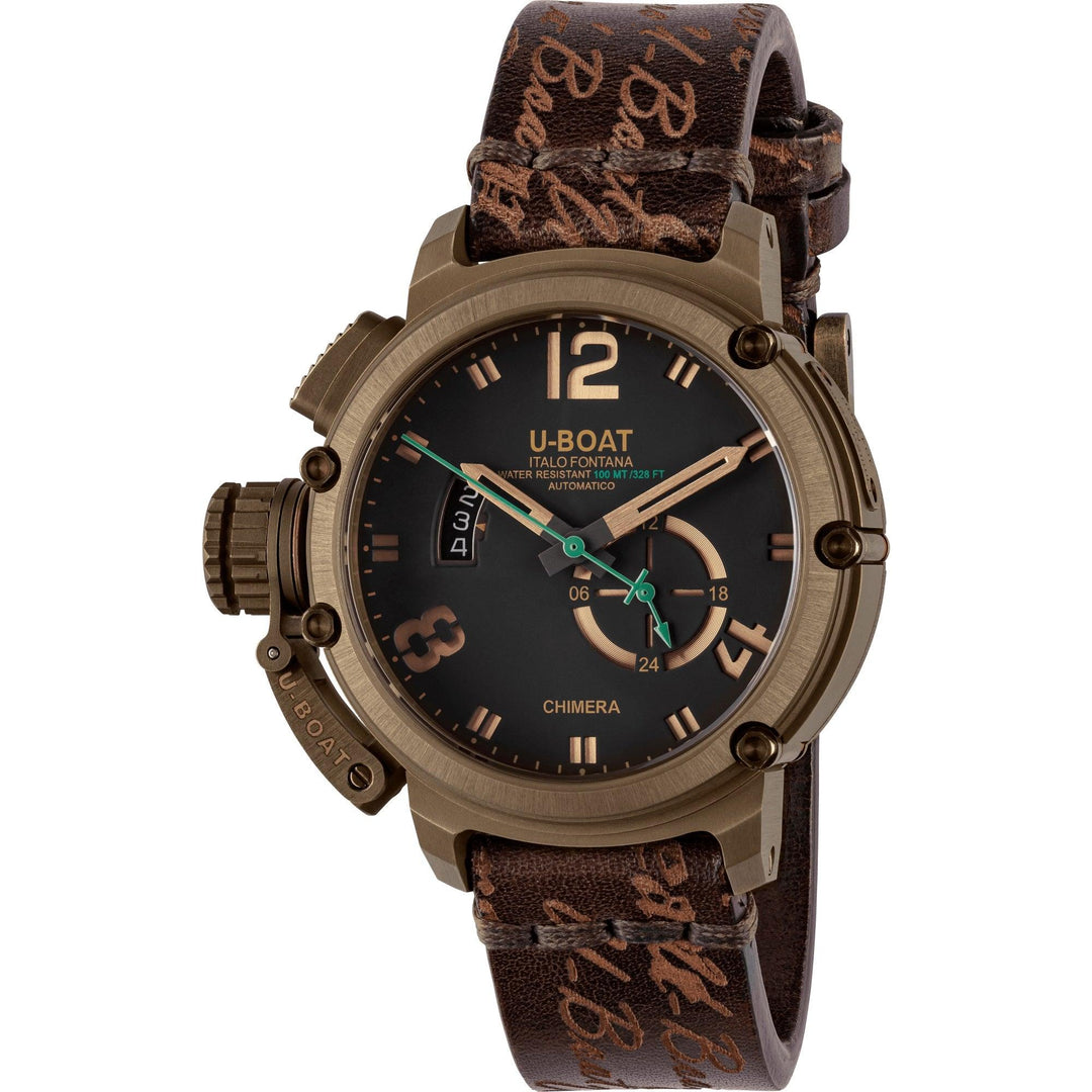 U-BOAT orologio CHIMERA GREEN BRONZE 46mm nero automatico bronzo 8527 - Capodagli 1937