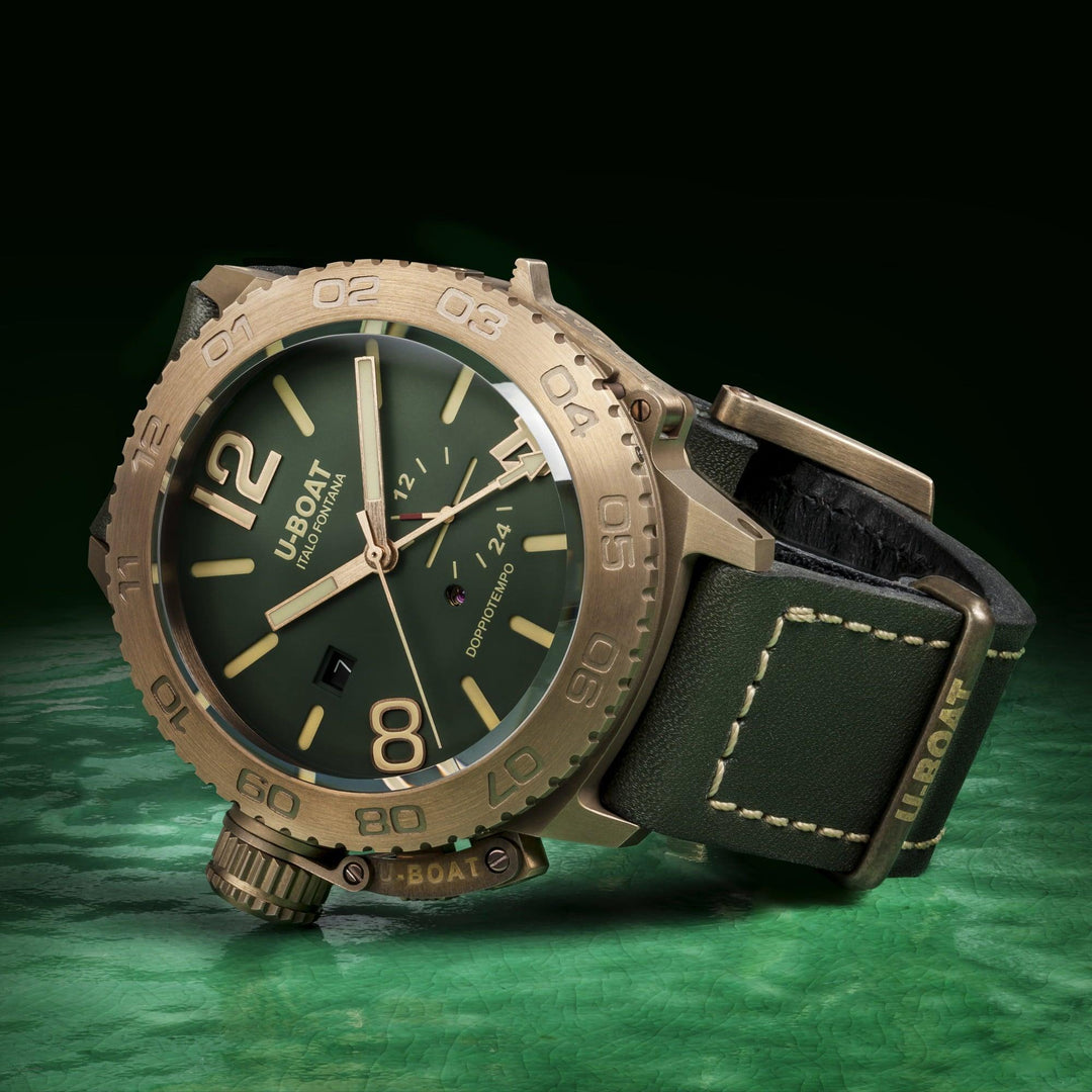 U-BOAT orologio DOPPIOTEMPO 46 BRONZO GR 46mm verde automatico bronzo 9088 - Capodagli 1937