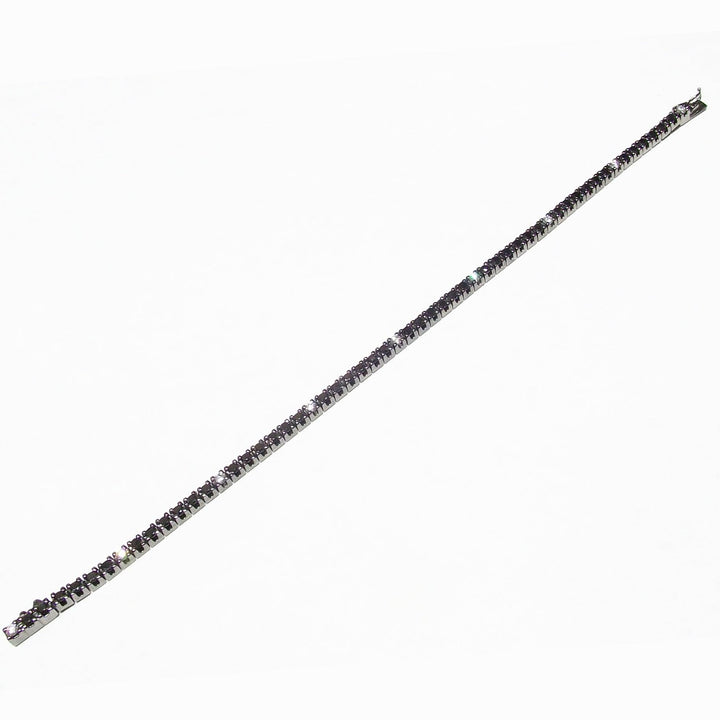 World Diamond Group tennis bracelet 18kt gold black ruthenium finish diamonds 0.34ct color G clarity VS and black diamonds 2.07ct 0200BR - Gioielleria Capodagli