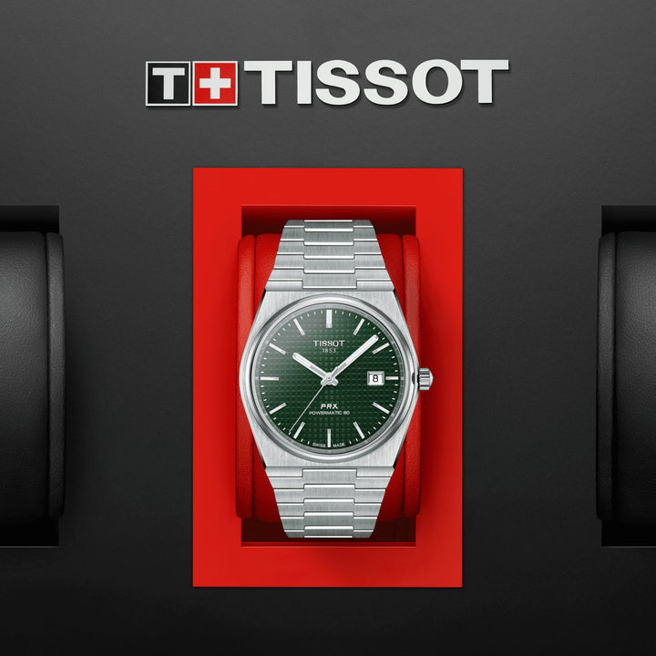 Tissot Clock PRX Powermitic 80 40mm Grøn automatisk stål T137.407.11.091.00